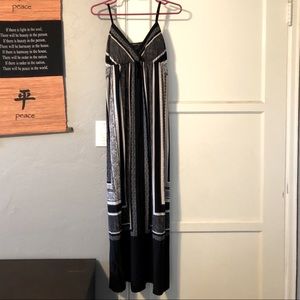 Maxi dress by INC. Black with white/grey design